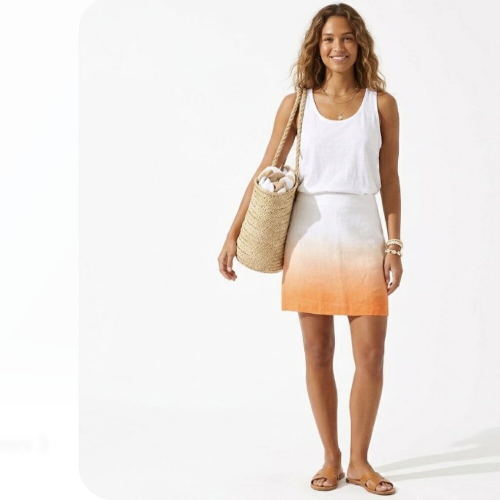 J. McLaughlin Sunset Ombre Linen Mini Skirt‎ size 2